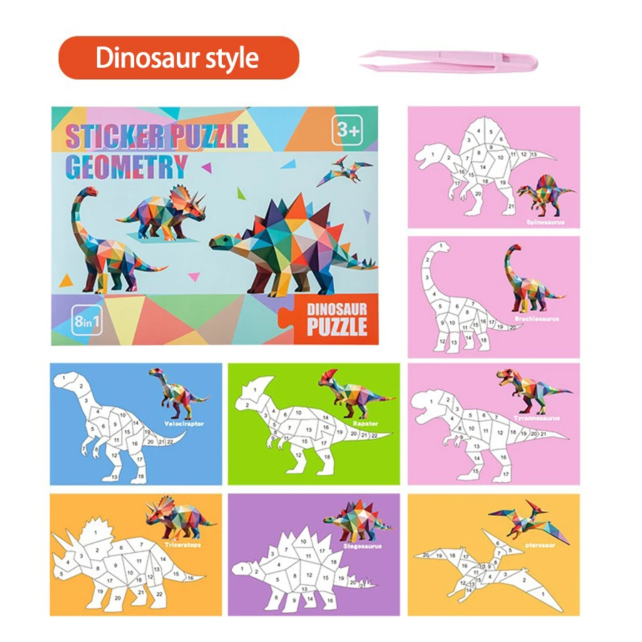 3D-Puzzle-Aufkleber DIY-Bastelsets Tier-Collage 5 Themen Zurück-zur-Schule-Geschenk Kreatives Lernset 9-teilig mit Clips – Detail 18