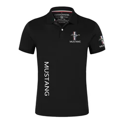 2024 Unisex Mustang letnie Polo męskie casualowe krótkie rękawy Tshirt jednolity kolor męski klasyczny Top koszulka wyjściowa