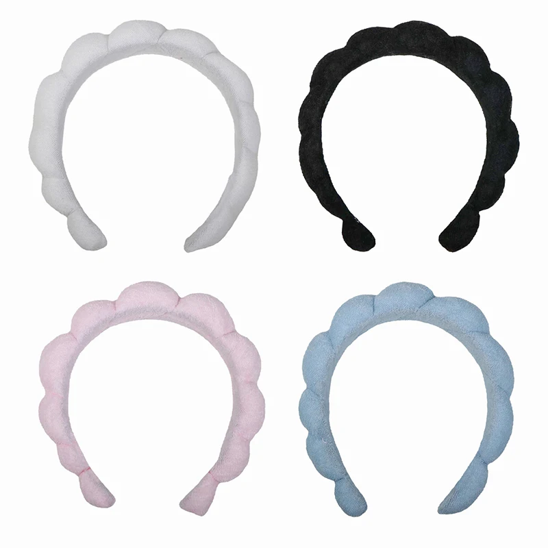 Diadema de maquillaje esponjosa para mujeres y niñas, bandas para la cabeza de Spa, lavado de cara, cuidado de la piel, máscara Facial de Yoga, diademas deportivas