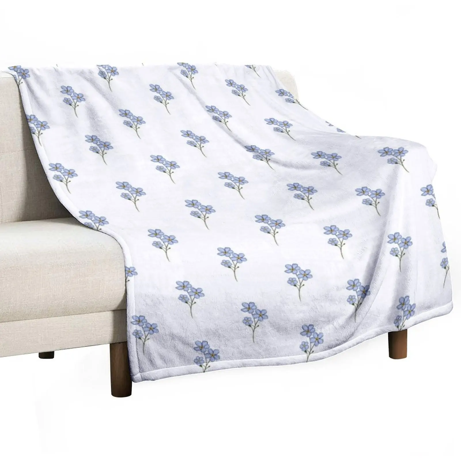 Myosotis Forget me not flower Throw Blanket Comforter Soft Beds Beautifuls Blankets