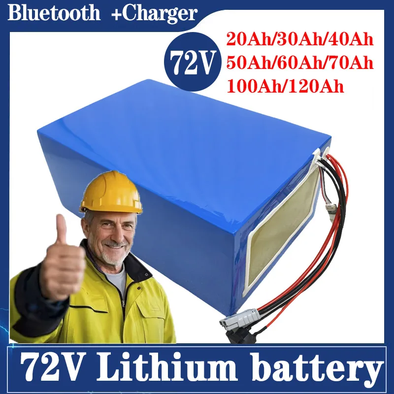 

lithium ion battery 72v 40Ah 50Ah 60Ah 70Ah 80Ah 100Ah with bluetooth BMS for 5000W scooter Motorcycle Forklift Crane tru