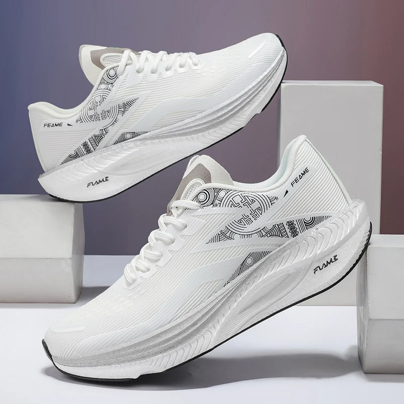 

Marathon Carbon Plate Air Cushion Men Sports Running Shoes Breathable Lightweight Women's Comfortable Athletic Nonskid Sneakers