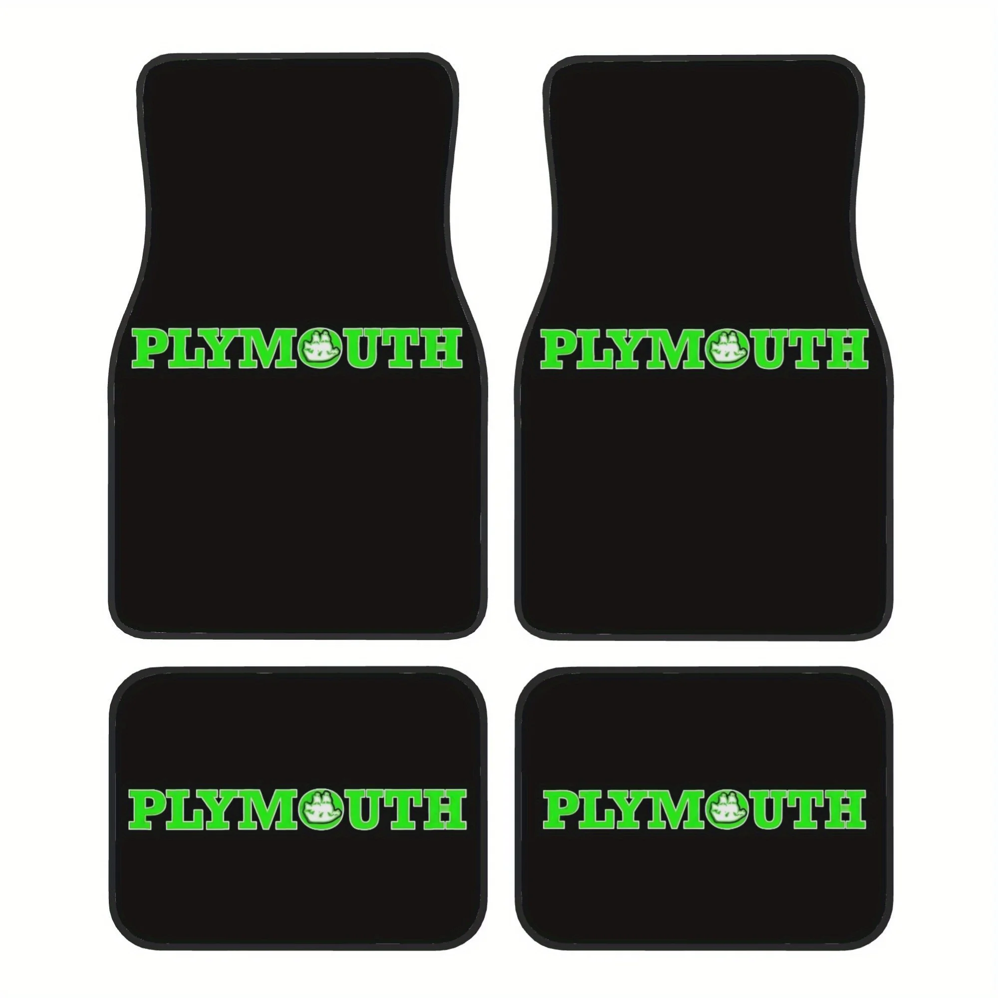 4pcs For Plymouth Car Floor Mats, Stylish Playful Design, Ideal Choice For Drivers Who Love For Plymouth Vehicle Interior Decor