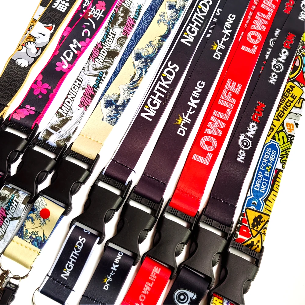 

Japanese Lanyard Keyring Cell Phone Work ID Card Holder Hanging Neck Keychain Interior Car Accessories for Mandeas for Man Women