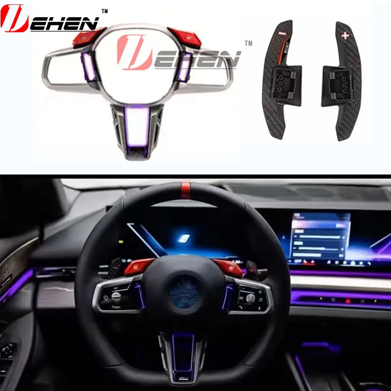 

Ambient lighting steering wheel trim cover For New 5 Series G60 G70 M5 G90 i5 M60 i7 X2 M35i G48 G18 X5X6 2025-2026 Paddle Shift