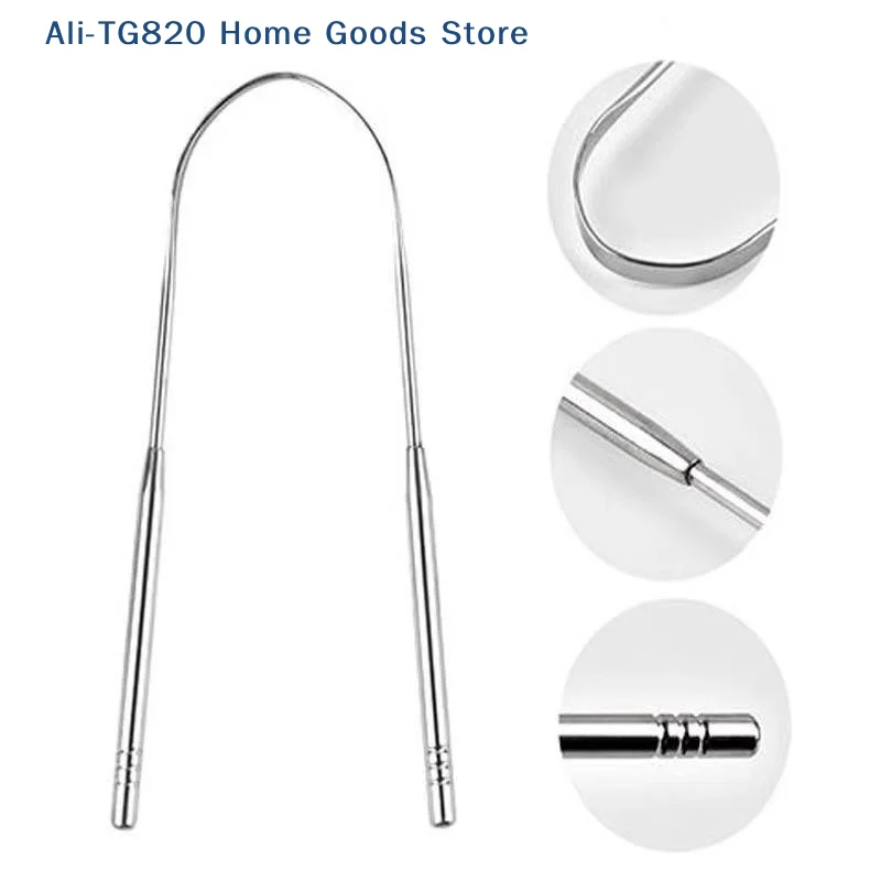 [TG820]3Pcs Stainless Steel Tongue Scraper Professional Tongue Brush Cleaner For Removing Tongue Coating Oral Care Tool