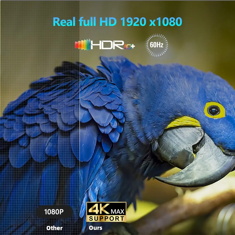 Mini Projetor Portátil Full HD, 1080P, 4K, Wi-Fi, Bluetooth Bidirecional, Android, Sem Fio, Smart TV, Vídeo, Home Theater