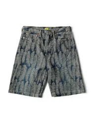 New Arrival Feather Pants for Men Cotton Clothing Summer Blue Denim Shorts Non Kapital