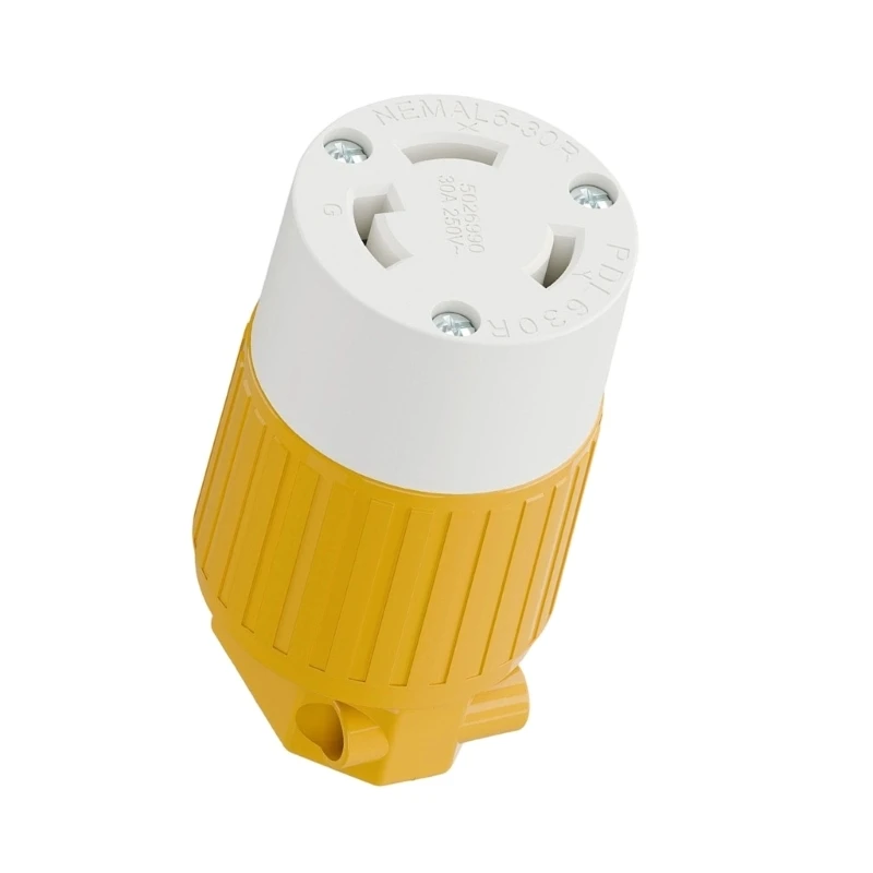 Industrial Strength L6-30R Locking Plugs Connectors Electrical Generator Socket 30A 250V For Highly Power Applications