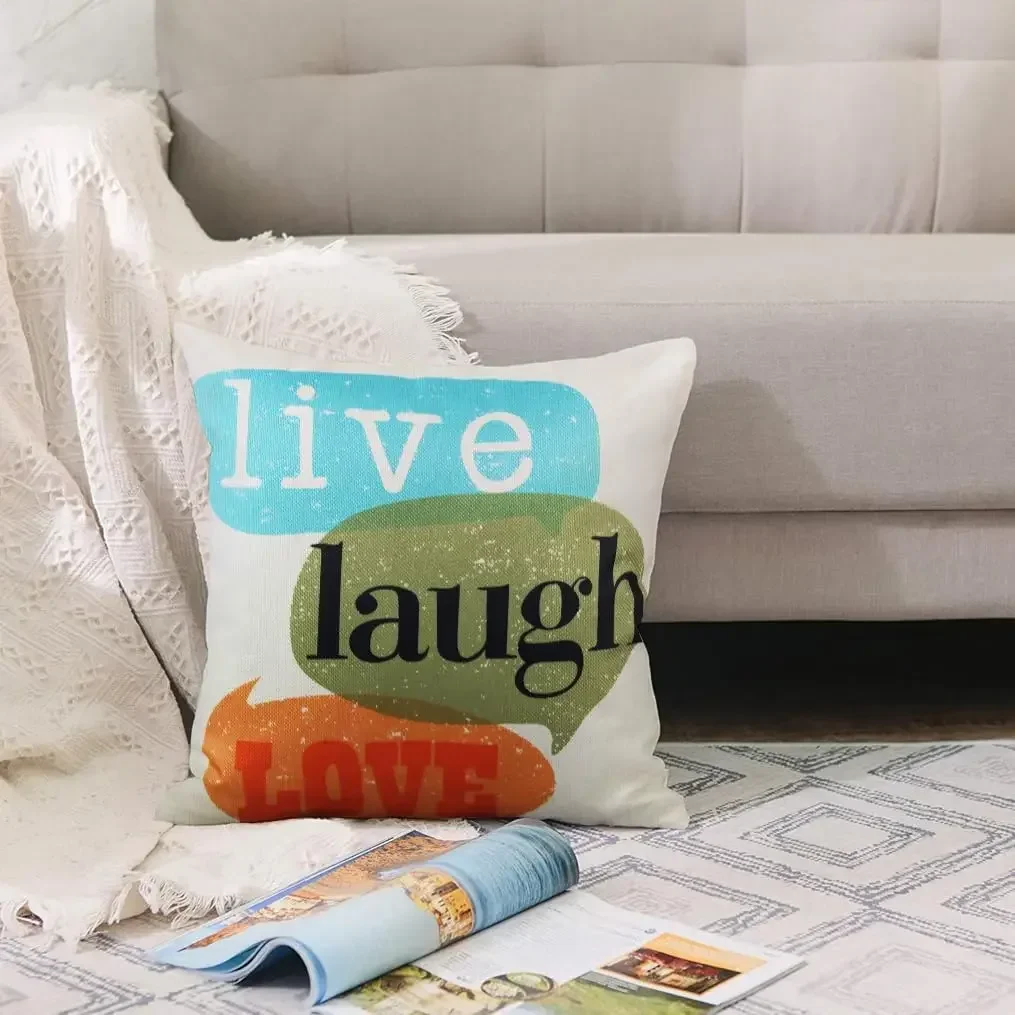 Inspirational Quotes Letters Outdoor Pillow Cover Decoration Cushion Cover Home Decoration Garden Sofa Office