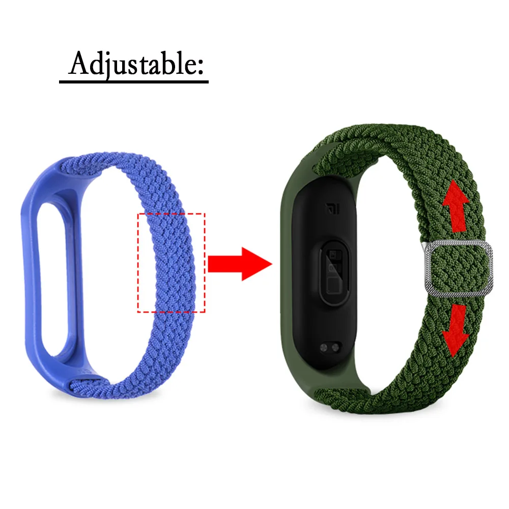 Strap For Xiaomi Mi Band 5 6 7 Watchband Creative Braided Nylon Style Bracelet Replacement 2-in-1 Wristband With Watch Case