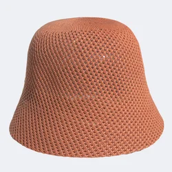 MAXSITI U Summer Hollow Breathable Knitted Bucket Hat for Women Thin Fisherman Hat Sun Sunshade Basin Hat black hat