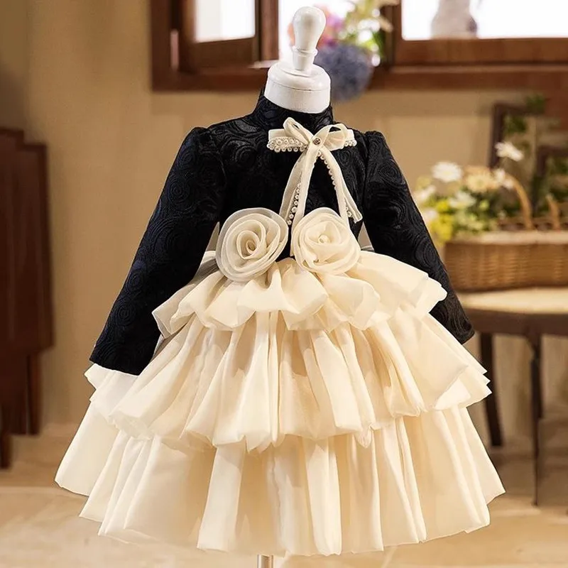 High-End Children\'s Evening Gown Host Piano Performance Wedding Birthday Girls Party Dresses A4379 Vestidos Bridesmaid Dresses