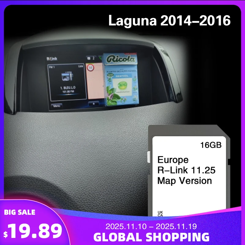 

R-LINK for Renault Laguna 2014-2016 Europe UA Croatia Denmark Sat Nav New Update Version System SD Card