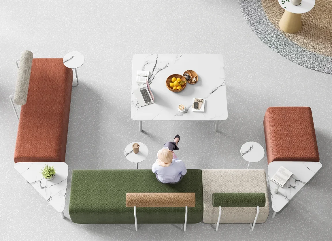 Curved modular sofa Color modular sofa Comfortable cushion combination L-shaped sofa set