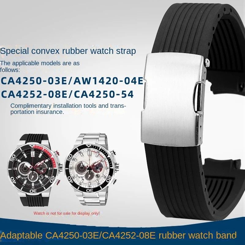 

High Quality Rubber Strap For Citizen CA4250-03E CA4252-08E CA4250-54 Waterproof Sport Watchband Bracelet Watch Accessories