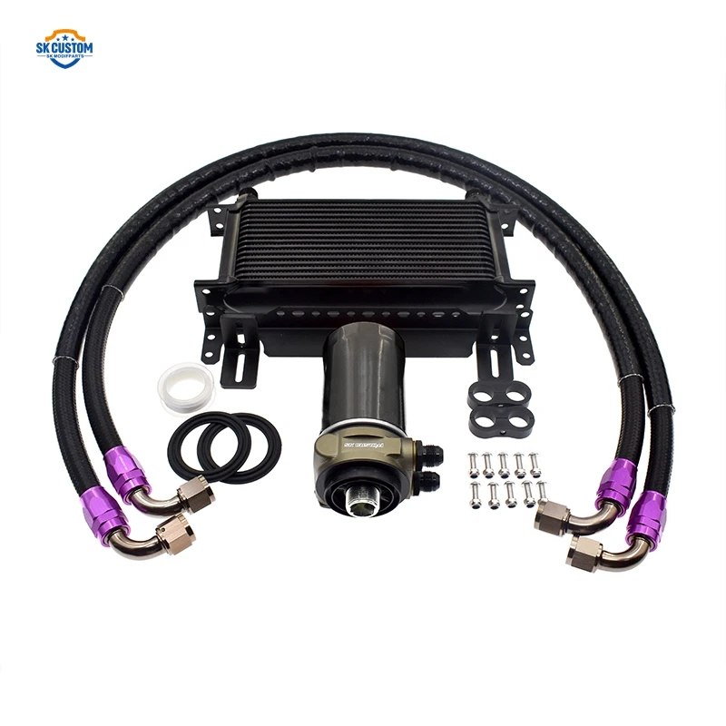 Aluminum 16 Rows Ea888 Gen2 Engine Oil Cooler Kit for VW CC GTI Audi A4L A6L B8 Q3 Q5 1.8T 2.0T