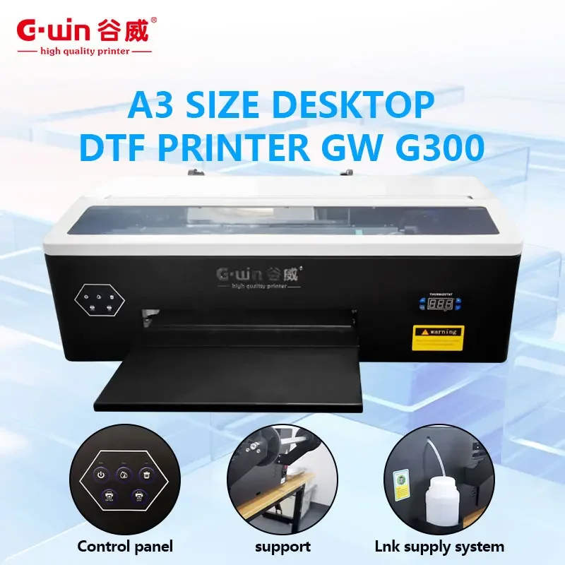 Gwin Home Use طابعة مجددة DTF آلة الطباعة A3 DTF طابعة 13X19 لطباعة القمصان G300