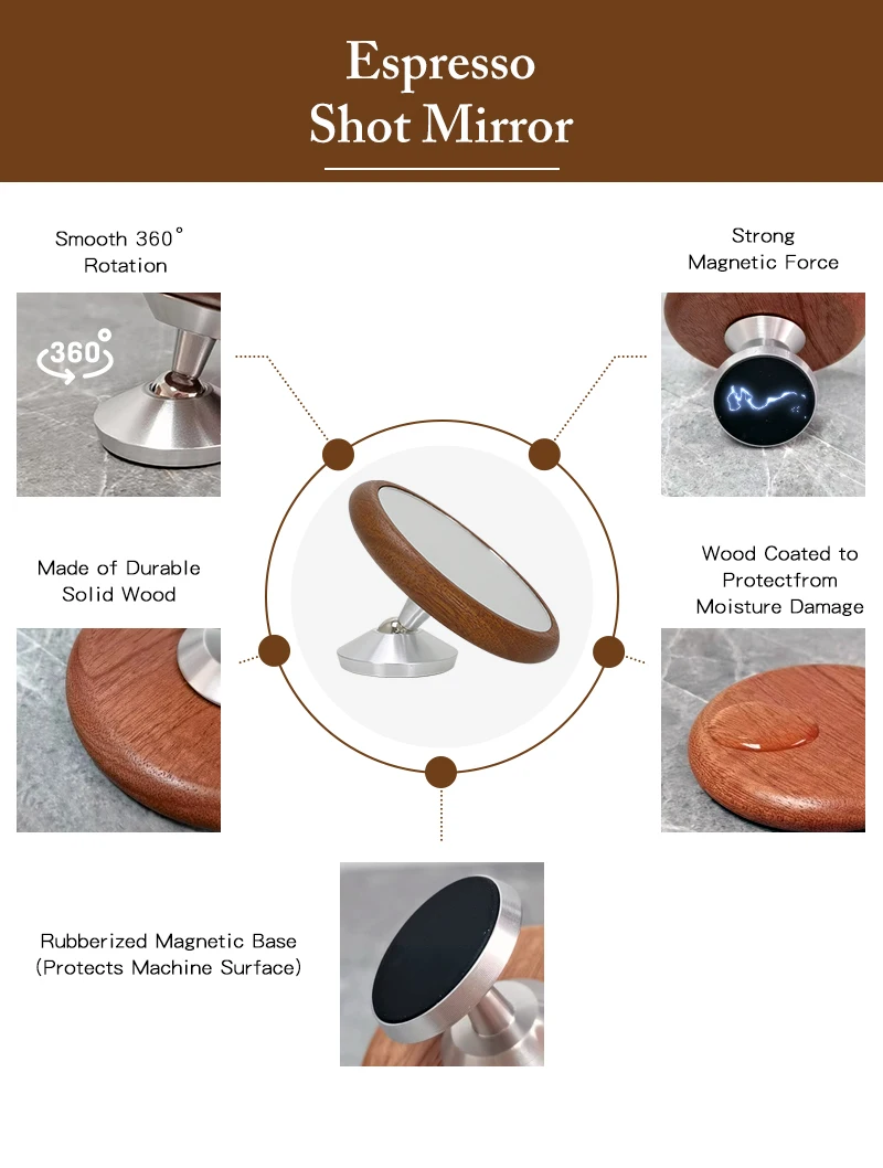 Espresso Shot Mirror Kaffee-Extraktion für bodenlose Sieb träger Linsen Durchfluss rate Beobachtung reflektieren des Zubehör Barista Tool – Detail 3