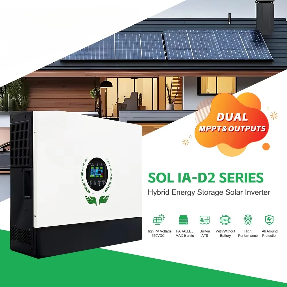 MPPT&Output 550VDC Hybrid Solar Inverter With Grid peak Shaving ATS Switch Parallel 5 Year Warranty 8-12kw Dual - view 3
