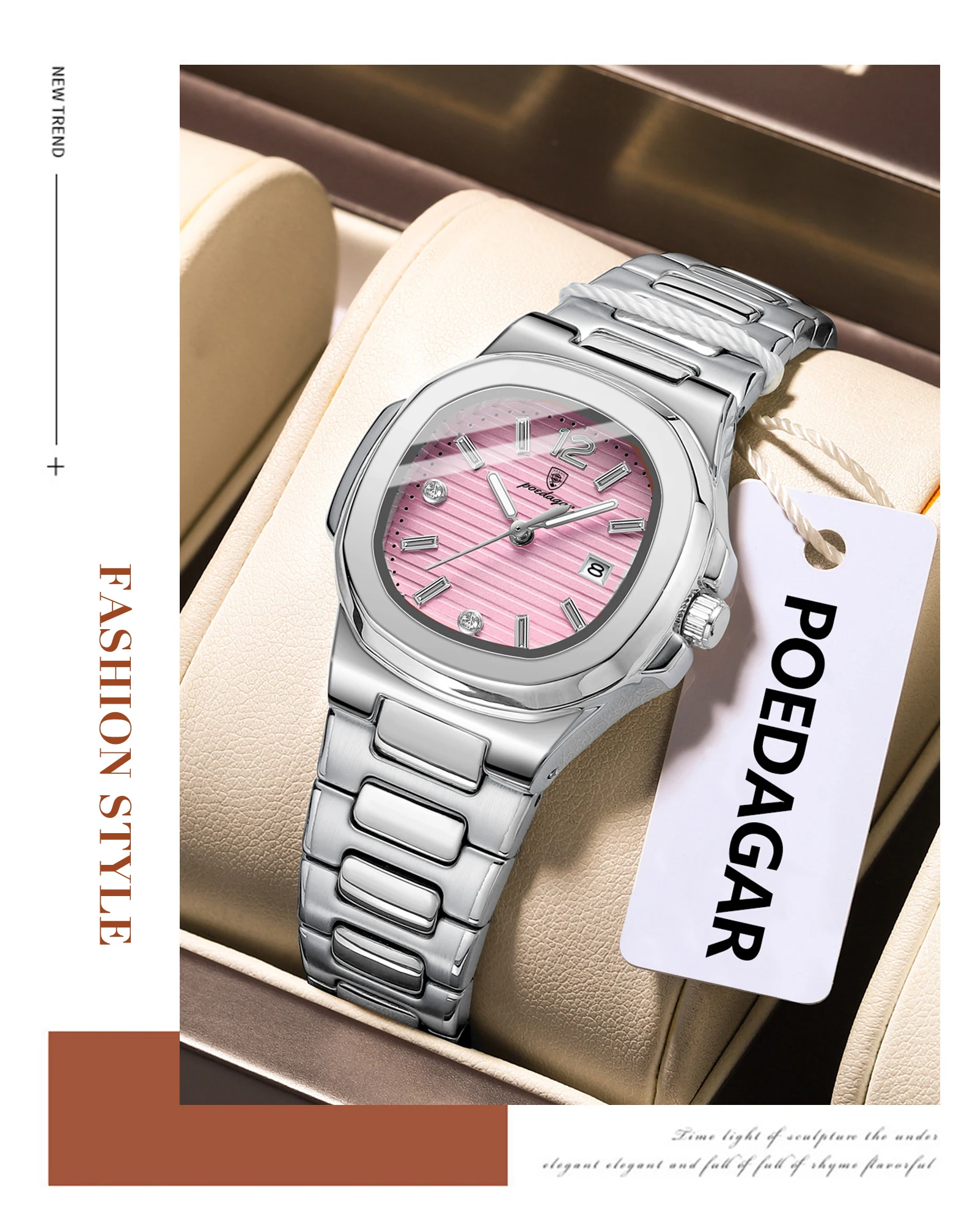 POEDAGAR Platz Mode Frau Armbanduhr Leuchtende Wasserdichte Datum Damen Uhr Luxus Hohe Qualität Quarz frauen Uhren Reloj – Detail 10