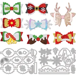 2pcs Christmas Bow Cutting Dies for DIY Scrapbooking Metal Christmas Bowknot Die Cuts Embossing Stencils Template for Paper Card