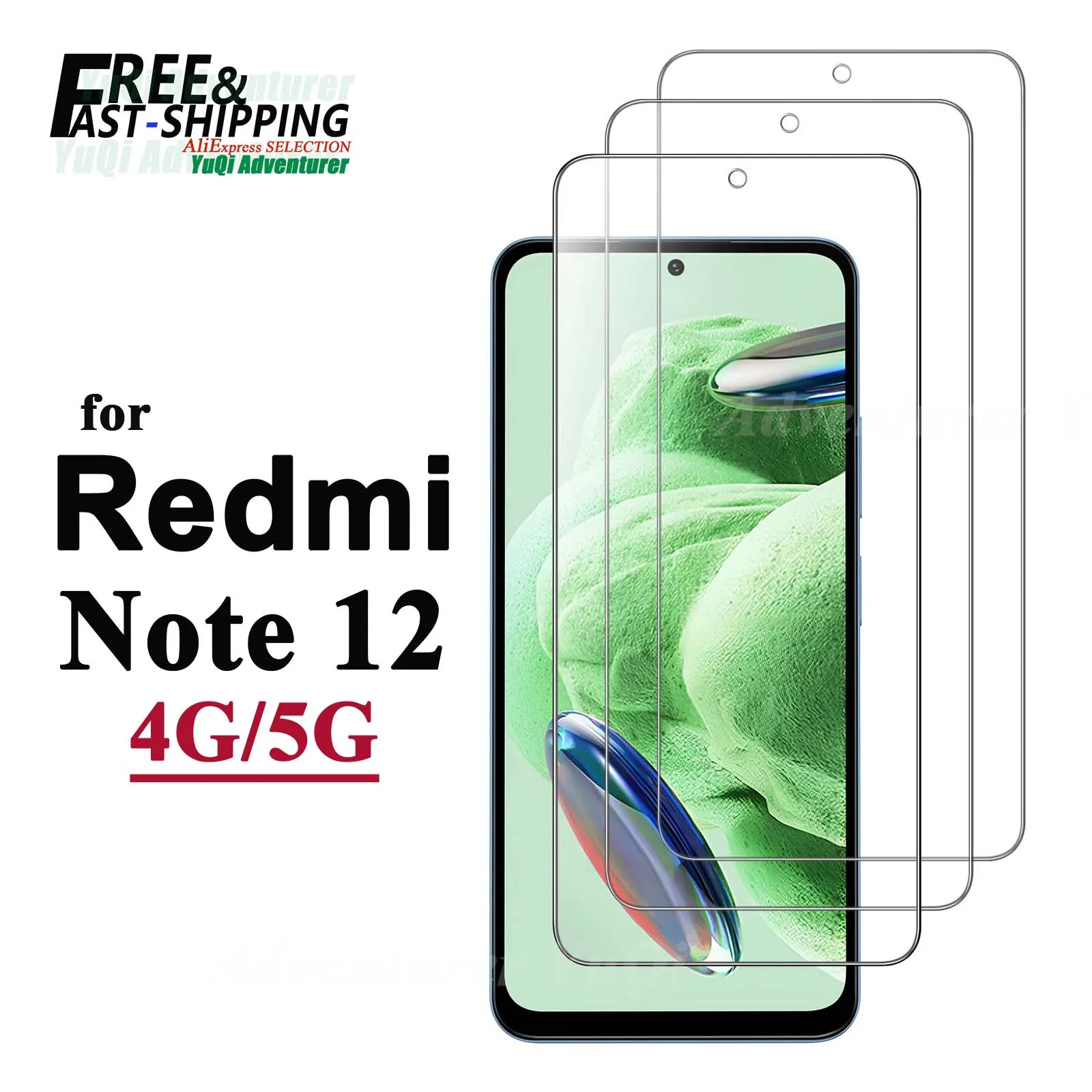 Ochraniacz ekranu do Redmi Note 12 4G 5G Xiaomi, szkło hartowane HD Crystal 9H Wysoka aluminiowa obudowa odporna na zarysowania