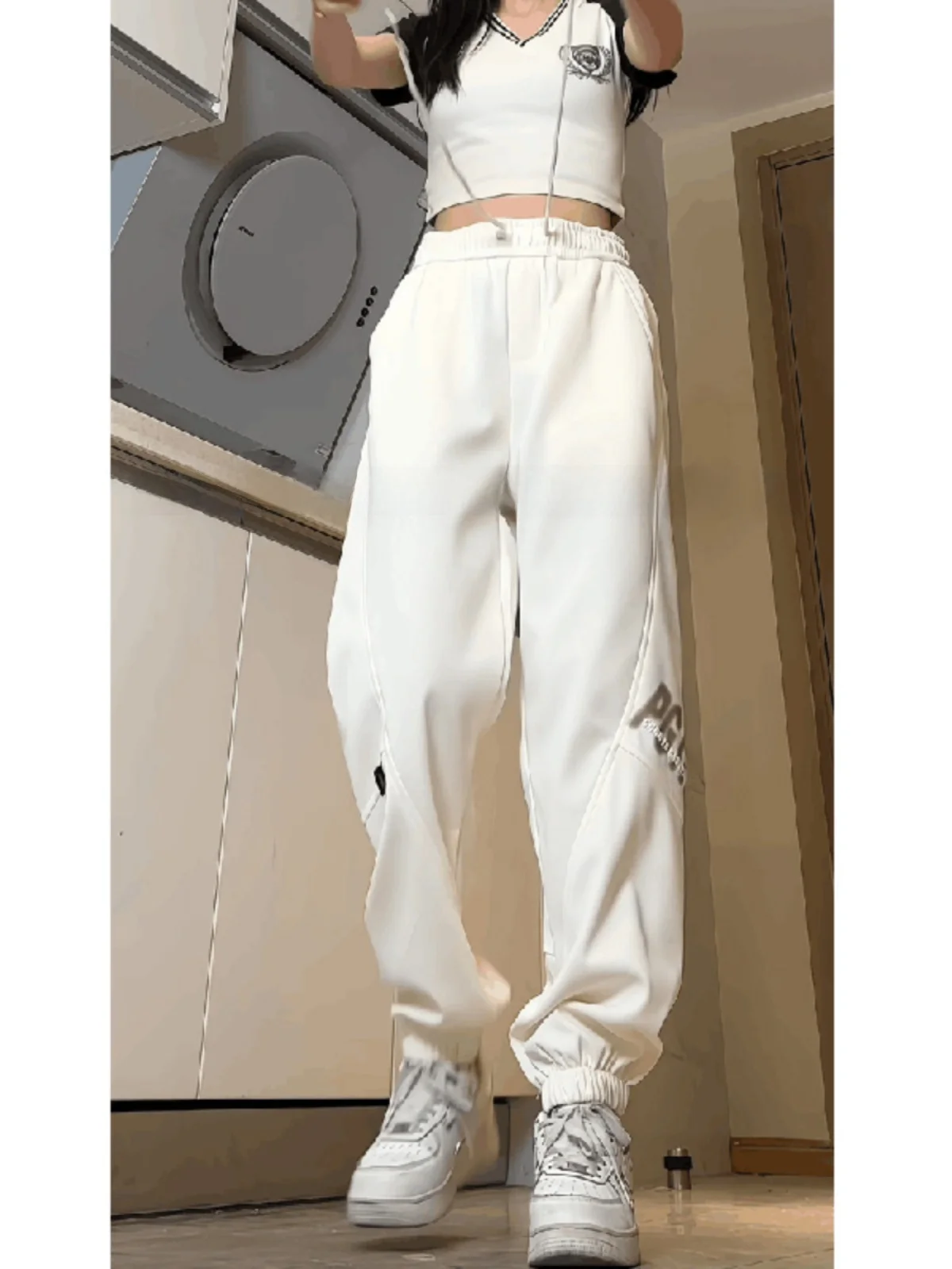 

Молодежные повседневные брюки, мужские летние модные свободные брюки в американском стиле High Street Haome Freman, спортивные брюки для школьников старших классов