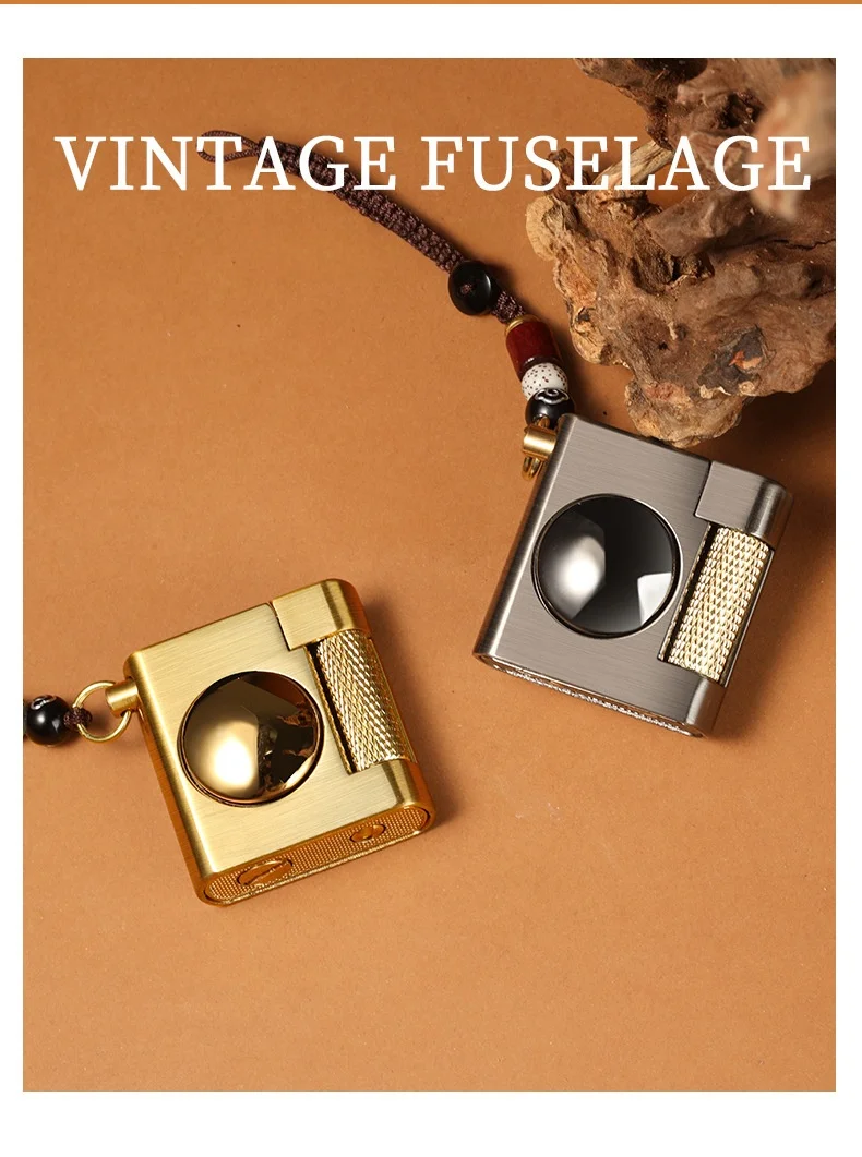 

New Wheel Retro Mini Lighter Fingertip Toy, Pendant, Grinding Wheel Cigarette Lighter Men's Outdoor Luxury High end Gift