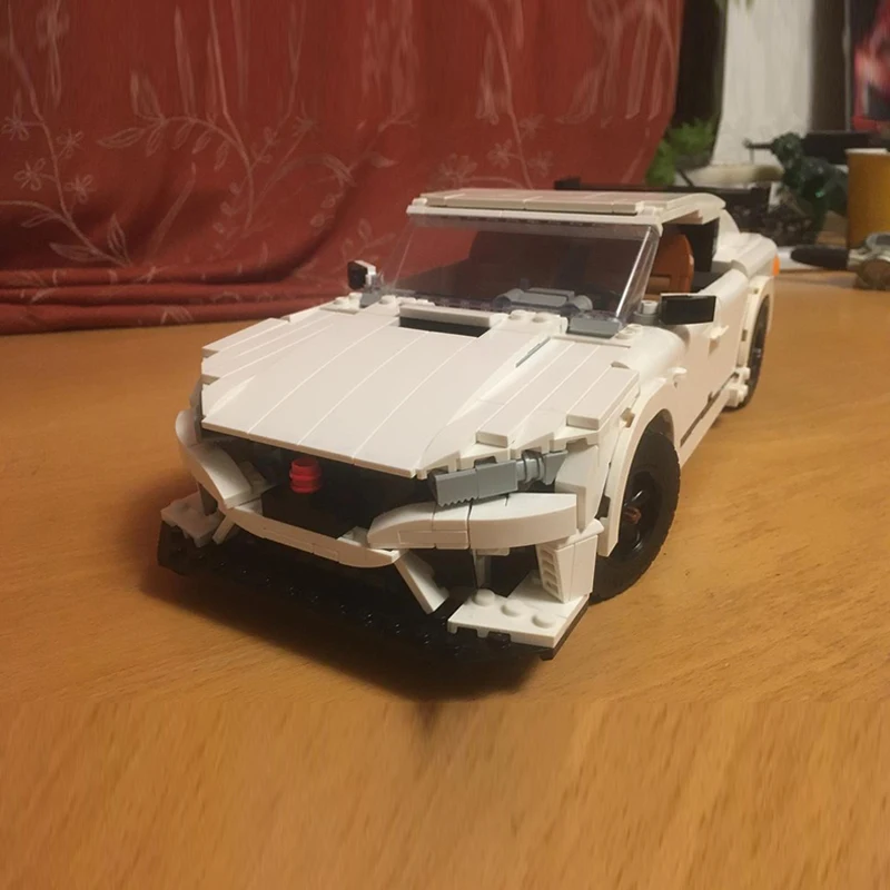 City Car Model MOC Building Bricks Type R High-Performance Sports Sedan Modular Technology Children Holiday Gifts Assemble Toys