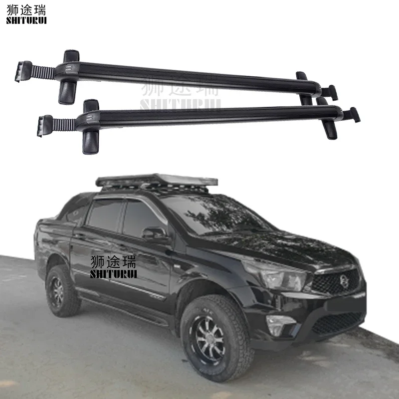 2Pcs Roof bars For Ssangyong Motors Korando Sports Year 2014  Alloy Side Bars Cross Rails Roof Rack Luggage