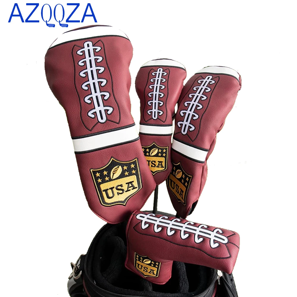 

USA Golf Head Covers for Driver&Fairway Woods-PU Leather Headcovers,blade putter sleeve,Designed to Fit All Woods and Drivers