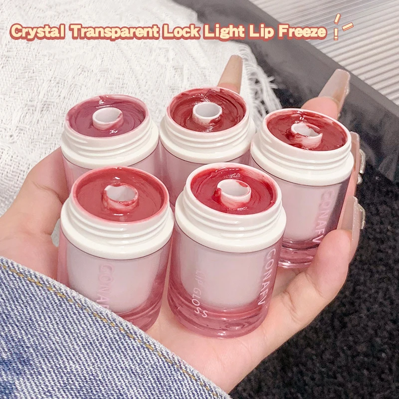 شفة جيلي QQ! عقد مرآة شفاه زجاجية شفافة في الربيع والصيف، ترطيب وتلوين، ترطيب وتساوي طالب لي