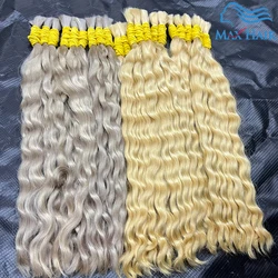 Human Hair Bulk Hair Curly Water Wave Deep Brown Brazilian Remy Hair For Braiding Bundles No Weft Bulk Human Hair Extensions