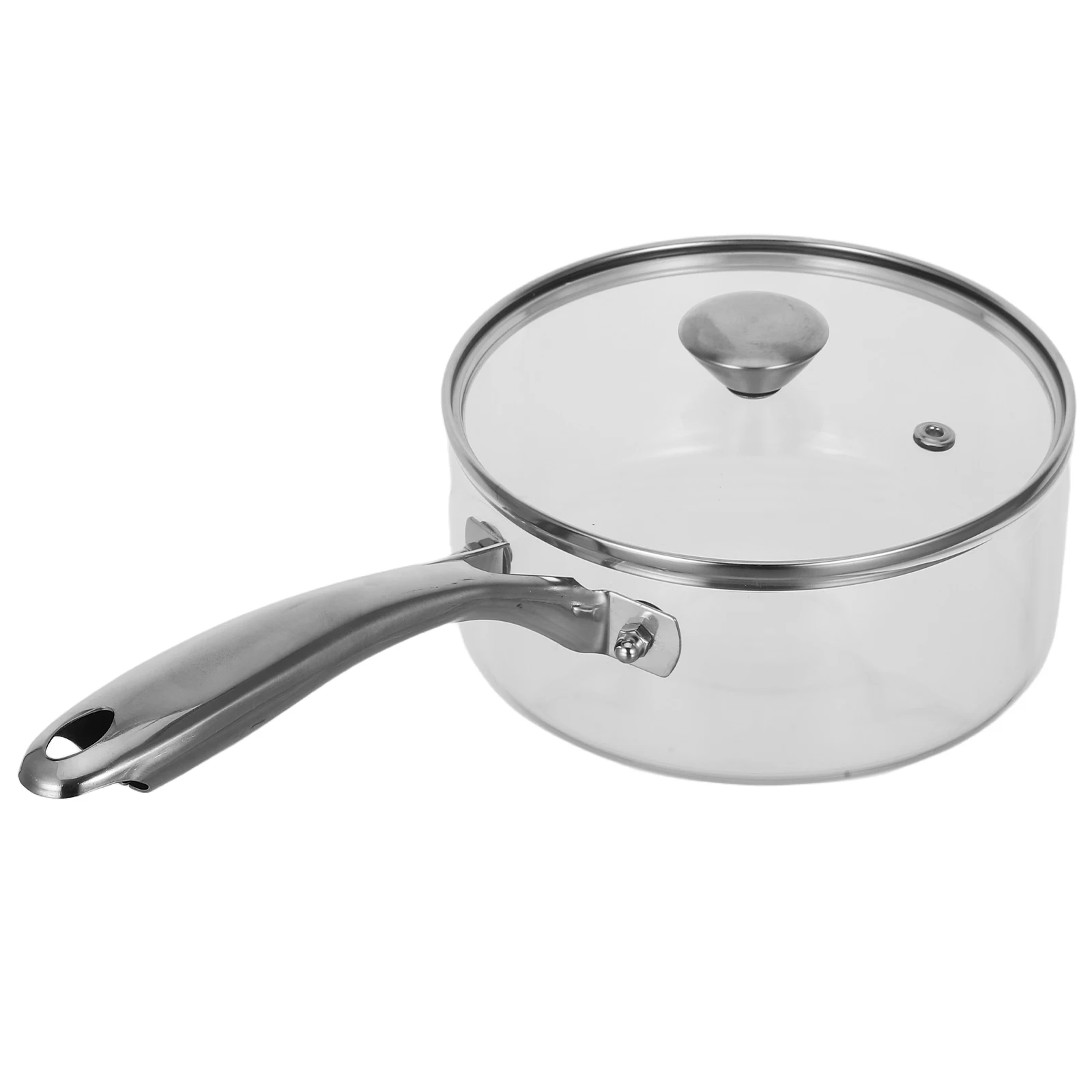 

High Borosilicate Glass Saucepan Stainless Steel Handle Lid Noodles Soups Cooking Small Pots for Electric Stovetop