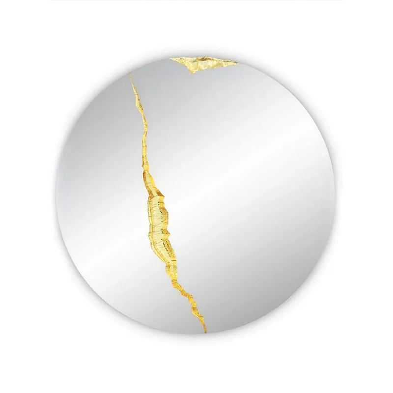 

Light luxury crack villa corridor entry hanging mirror living room advanced sense enigma mirror