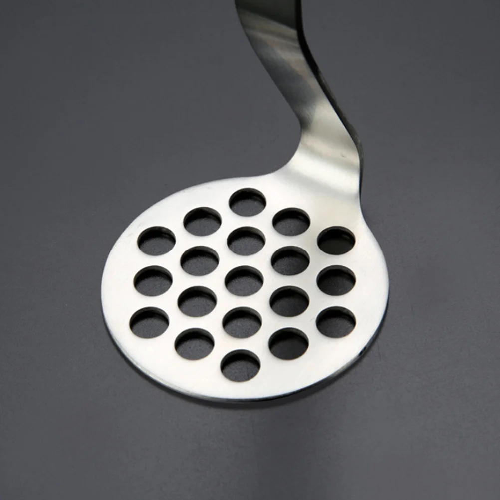 

Stainless Steel Presser Silicone Handle Heat Resistant Hollow Design For Mashing Potatoes Kitchen Gadget Tool Handheld Potato