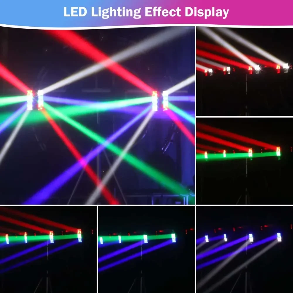 BETOPPER 8x6W RGBW araignée lumière LED son activé DMX512 contrôle lumière de scène tête mobile DJ lumière pour Bars fêtes Disco Hall