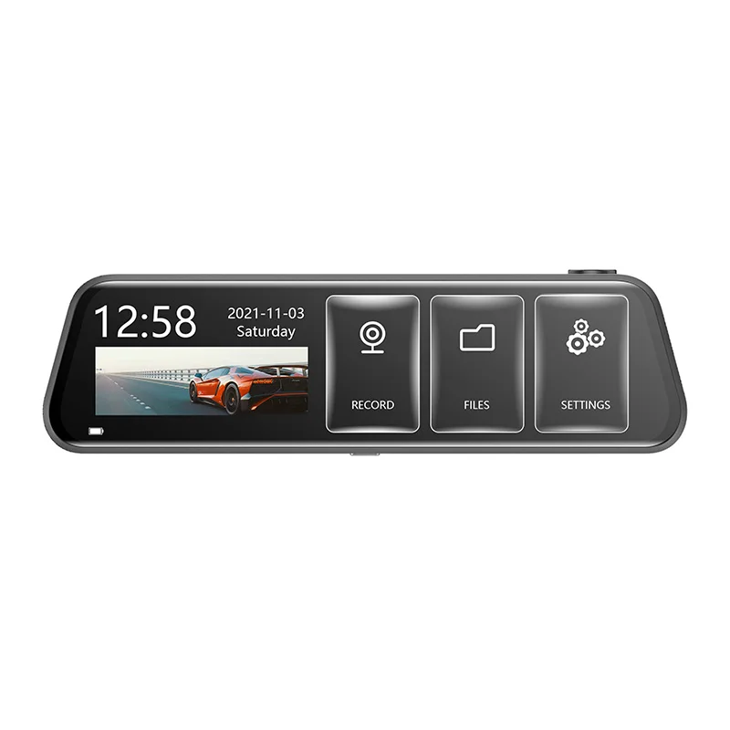 AD811 1080P Wide Angle Dual Lens HD Touch Screen Car DVR Dash Camera Rearview Mirror with Black Box