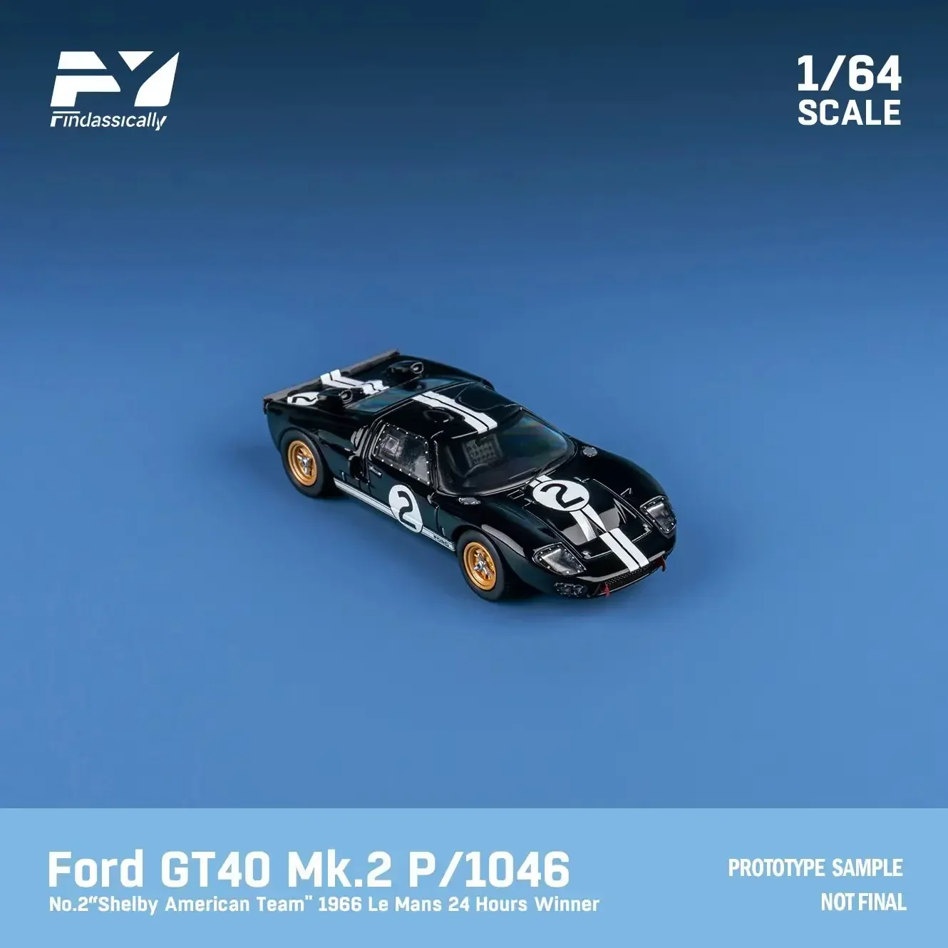 FindclassicallY 1:64 GT40 Mk II 1966 LeMans modelo de coche fundido a presión