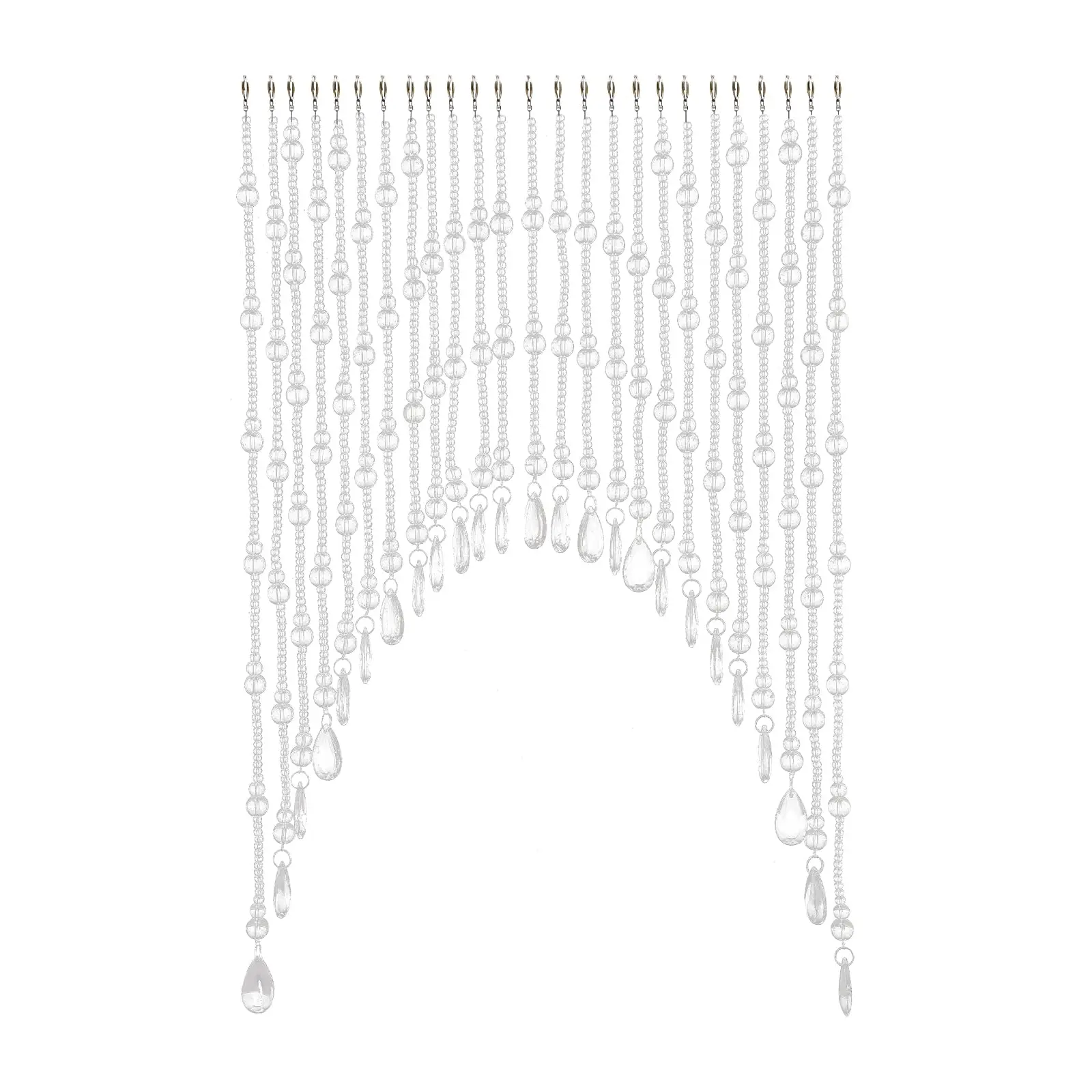 

Crystal Glass Beaded Curtain, Arched Hanging Door Beads Curtain, Adjustable Width Room Bead Partition Curtain, 25 Strings Door S