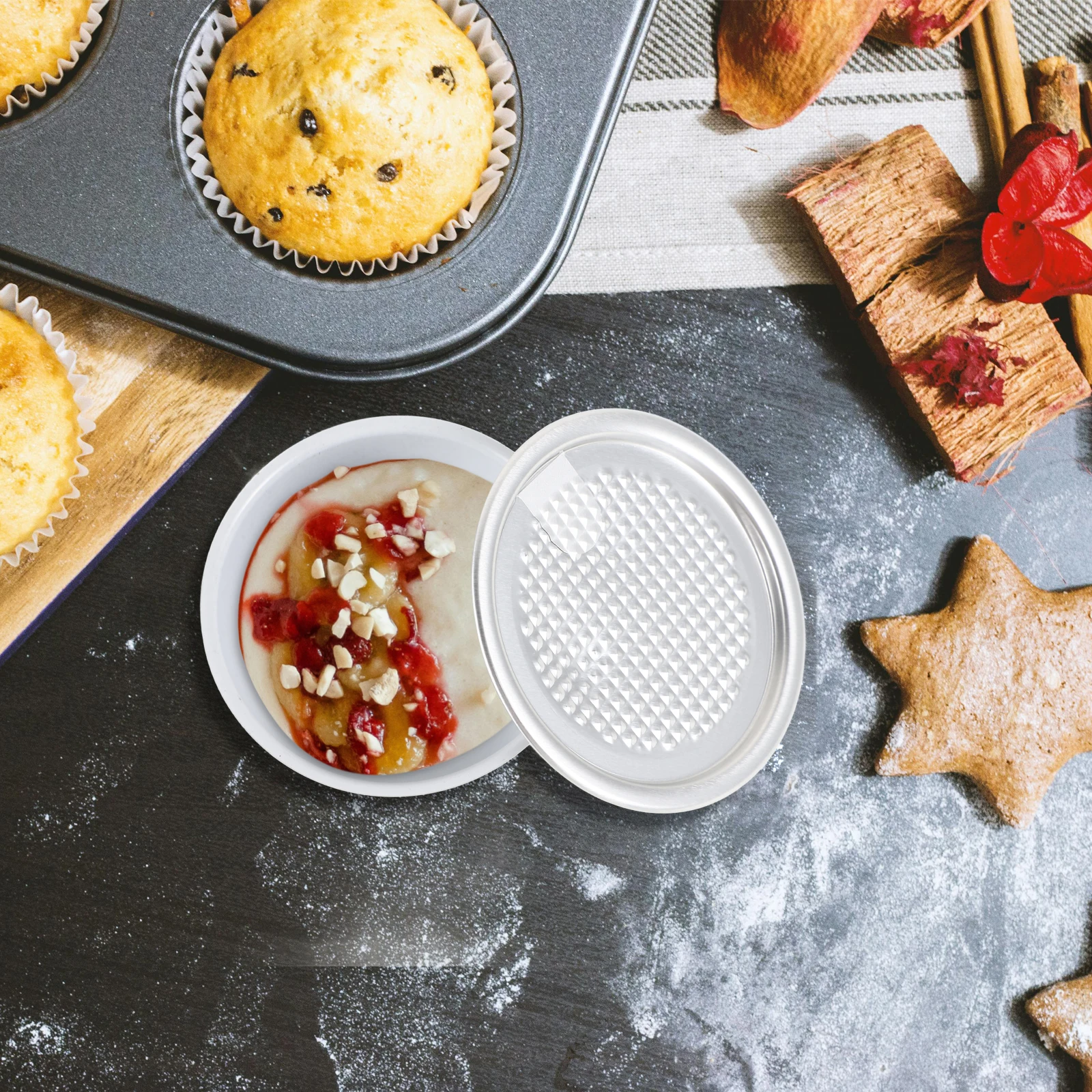 12Pcs Cubilose Aluminum Food Cans Refillable Storage Containers for Snacks Candy Treats Food Preservation Tins