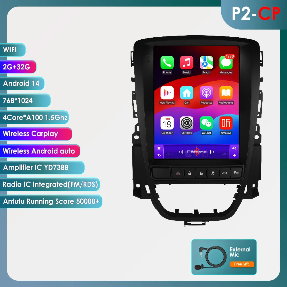 Hizpo 2Din 9.7inch Autoradio Voor Opel Astra J Vauxhall Buick Verano 2009-2015 Carplay GPS Navigatie Head Unit Multimedia stereo