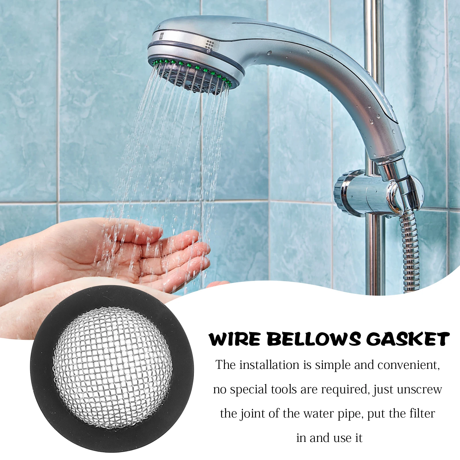 

20pcs Steel Wire Mesh Gasket Hose Washer 6mm Convex Filter Screen Rubber Ring Durable Garden Hose Connector Fittings 3/4 Inch