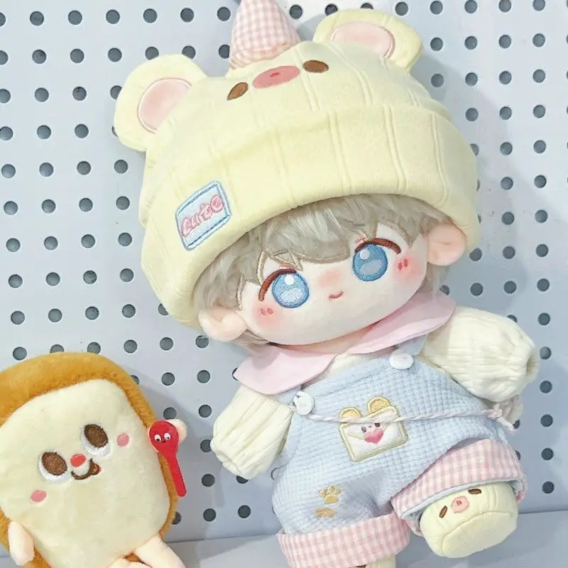 

20cm Doll Clothes Cartoon Jumpsuit Cotton Doll Plush Toy Clothing Kids Toy Gifts Doll Accessories Little Bear Strap Pants Set