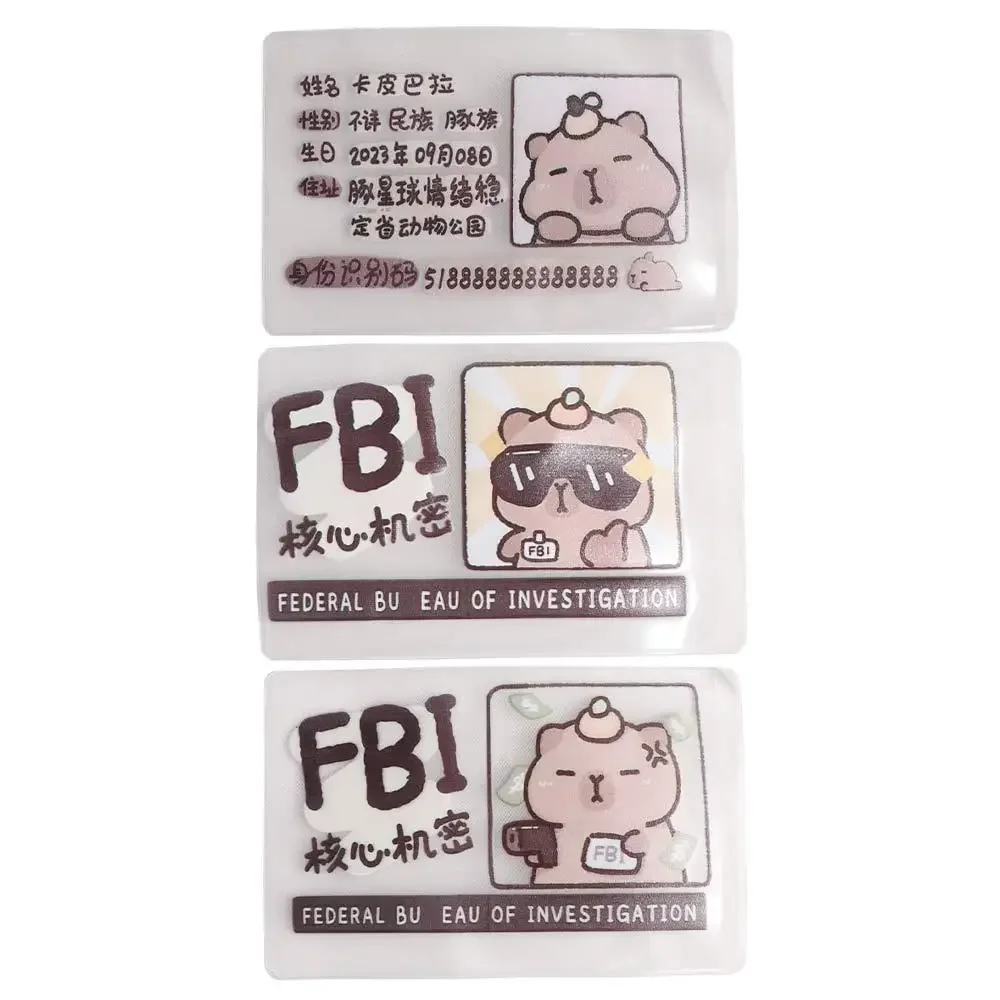 Kawaii Capybara ID Card Sleeve Protective Cartoon Card Holder Cover Ins Animal Photocard Holder Students/Girls