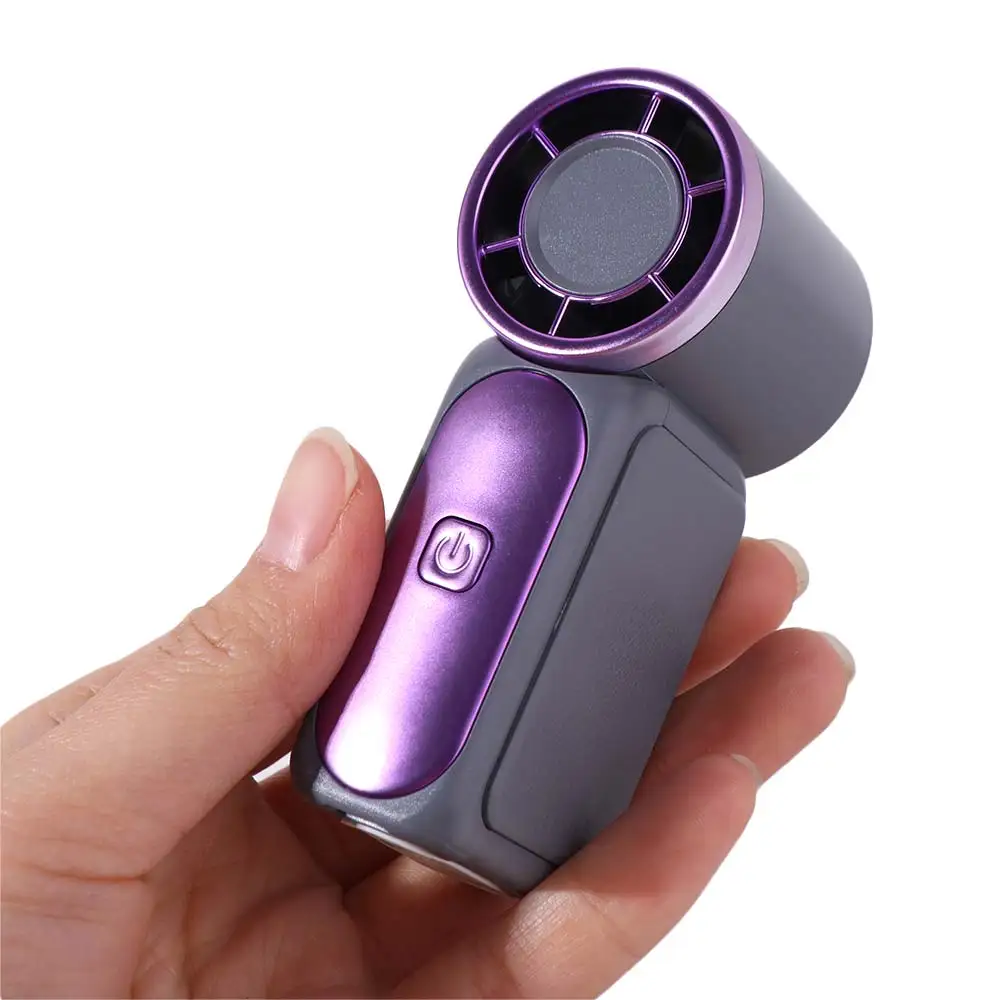 Powerful 6 Gear Wind Mini Portable Fan Air Turbo Tech Adjustable Handheld Turbo Fan Ultra-quiet LED Display Pocket Fan Camping