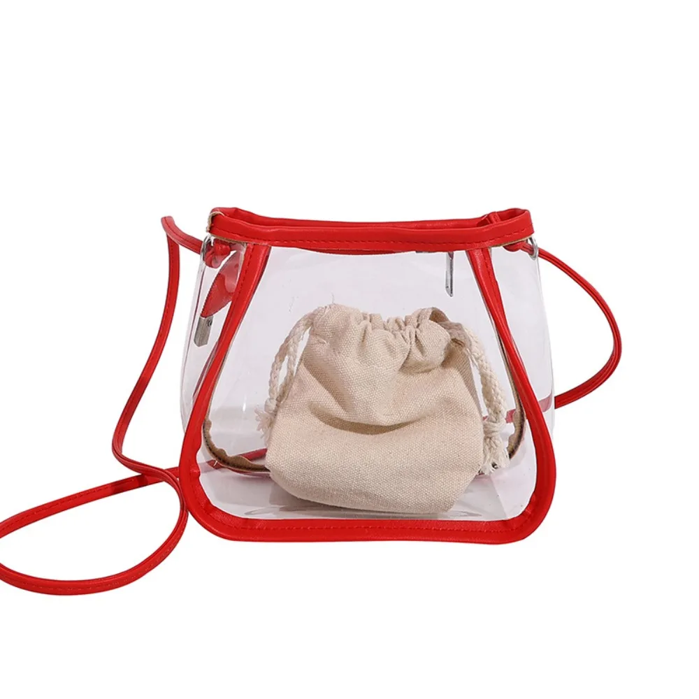 

Creative 2 in 1 Clear Crossbody Bag Waterproof Casual shoulder bag PVC Portable Women's Bag Commuting