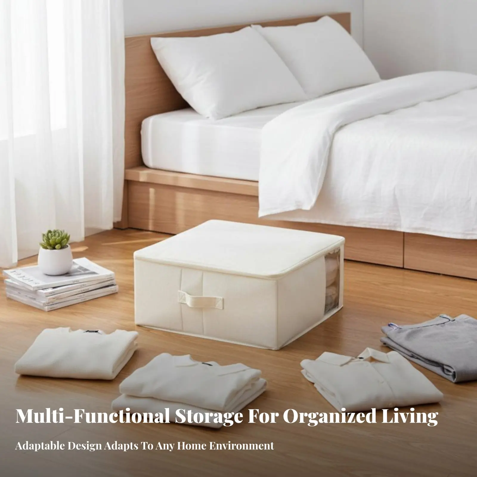 

Складной короб-органайзер для одежды большой вместимости, штабелируемый, портативный, для семей, домовладельцев, общежитий, переездов