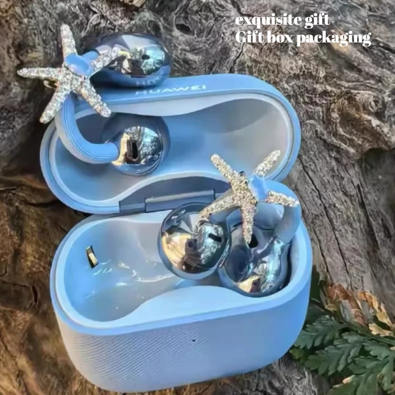 

Blue Starfish Earphone Diamond Buckle Headsets Decoration Suitable for Freeclip2 Earphones Accessories Custom Headphone Clip